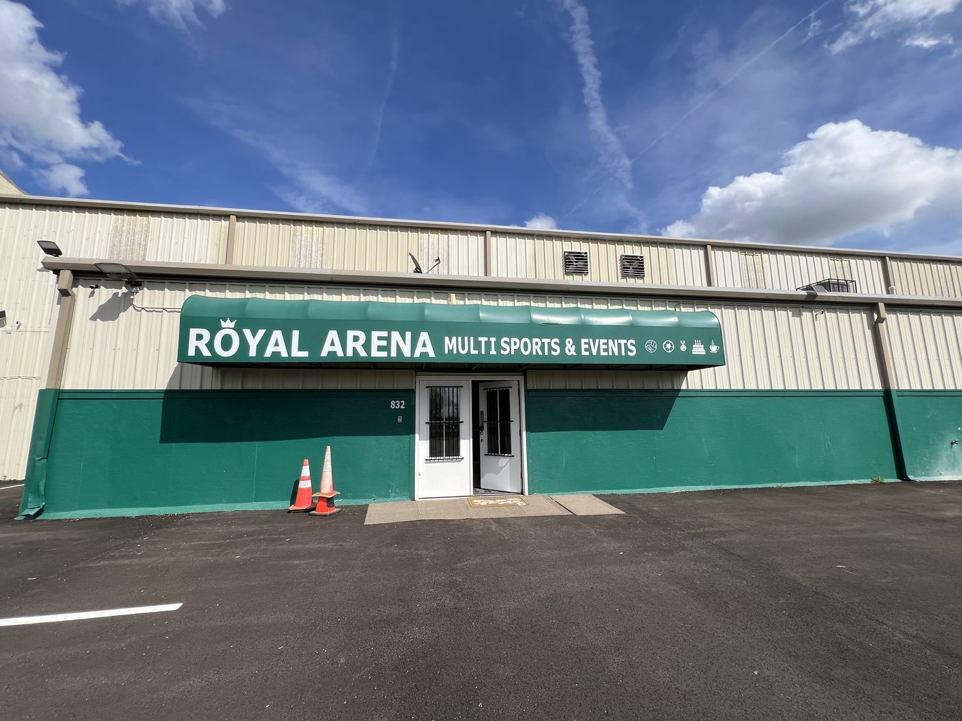 Royal Arena Sports building entrance on S Willett St